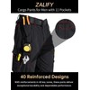 Zalify Mens Cargo Tactical Pants Work Hiking Construction Water Resistant