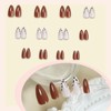 BABALAL Almond Press on Nails Medium Fake Nails Brown Glue