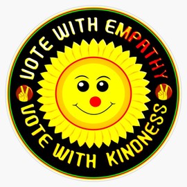 LAD Studio Vote with Kindness Vote with Empathy - Voting Gift for Voter Family Us Elections Sticker Bumper Sticker Vinyl Decal 5""