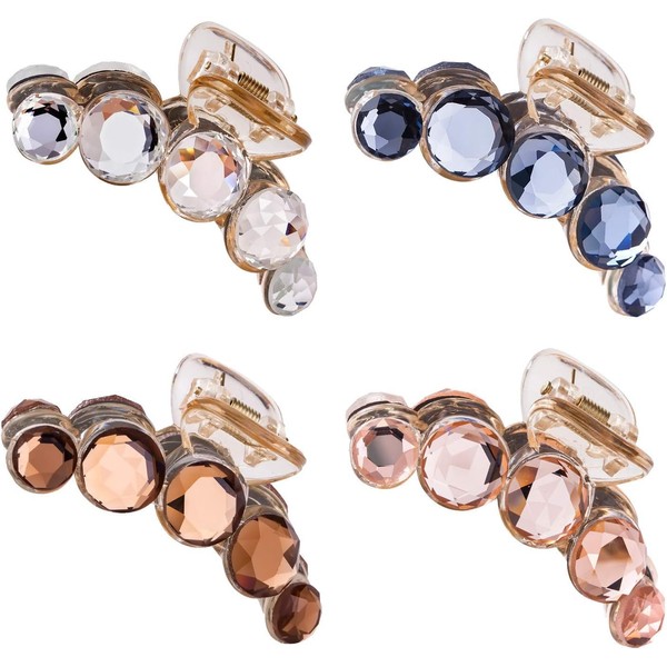 4 Pack Large Clear Gold Blue Brown Octopus Crystal Gems