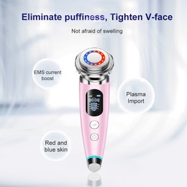 Ultrasonic Beauty Instrument Photon Rejuvenation Device Ion Introduction Micro Current Facial Massager Face Lift Tightening Reduce Double Chin with Eye Care