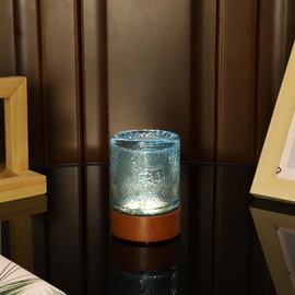 CZSHCKJYXGS Small Battery Operated Light with Timer,Adult Night Lights for Bedroom,Mini Lamp for Lndoor Use in Bathroom, Hallway,Glass Light Lamp (Blue)