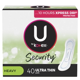 U by Kotex Security Ultra Thin Pads, Long, Unscented, 40 ct (packaging may vary)