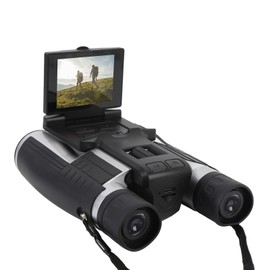 Binoculars with 12x32 Camera, 2.4" Screen 12x Optical 8x Digital Zoom 48MP Photo 2.5K Camcorder Binoculars for Bird Watching