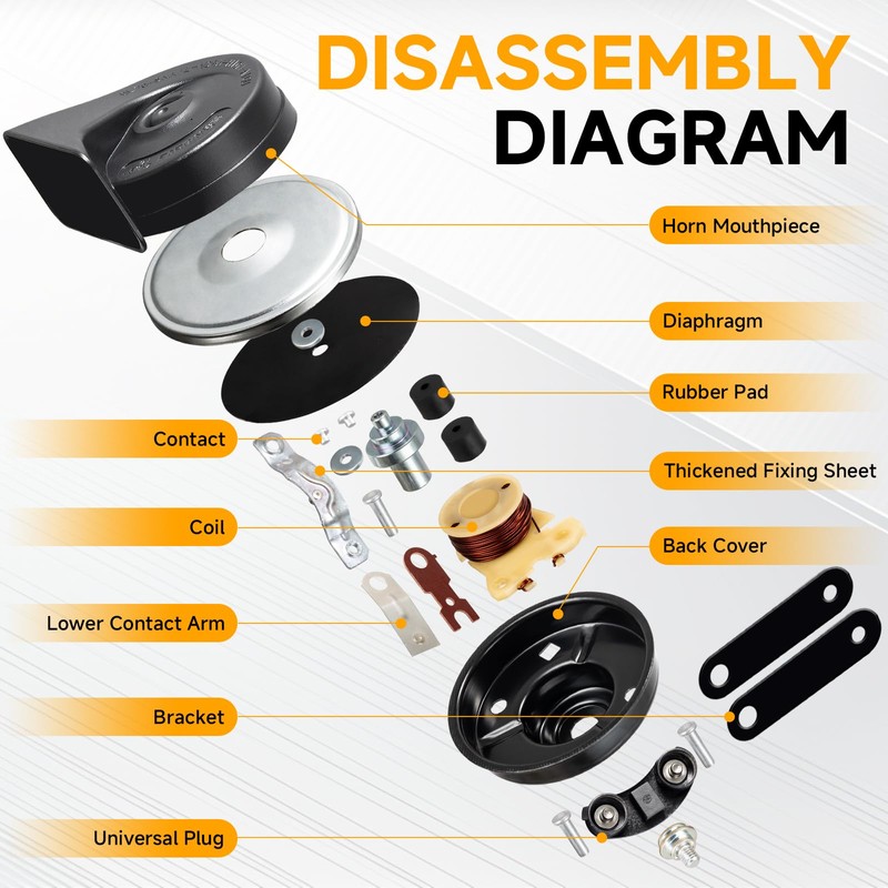 FARBIN Car Horn Compatible with Hyundai/Kia. 12V Waterproof Auto Horn