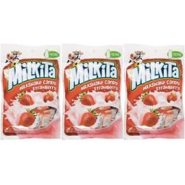 Milkita 3 BAGS Milkita Chewy Milk Candy Indonesia 3.53 oz Choose from 6 Flavors - Strawberry