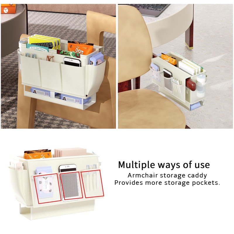Frjjthchy Bedside Caddy Bedside Organizer,Bed Caddy with 11 Pockets and
