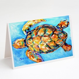 Caroline's Treasures Sand Dance Turtle Greeting Cards Pack of 8 Blank Cards with Envelopes Whimsical A7 Size 5x7 Blank Note Cards