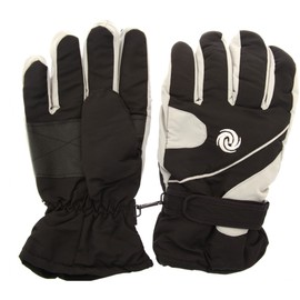 Mens Thermal Padded Gloves with Palm Grip and Adjustable Strap (One Size) (Black)