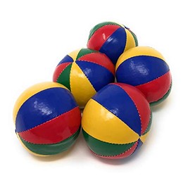 JUGGLE 4 FUN Bean Bag Juggling Balls "8 Stars" Normal Size (Beach (Blue, Red, Yellow, Green), 5 Pieces)