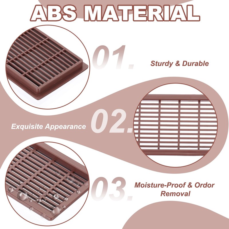 PATIKIL 9 Inch Rectangle Ventilation Grille, 2 Pack Plastic Air