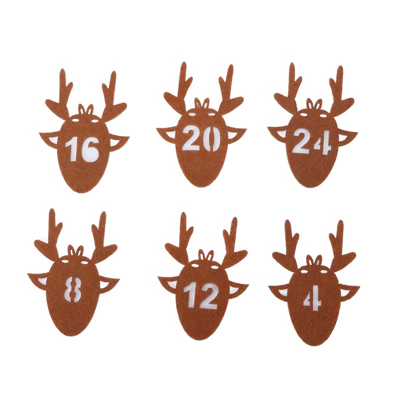 24Pcs Christmas Advent Calendar Drawstring Bags Reusable Hanging Countdown Pouch