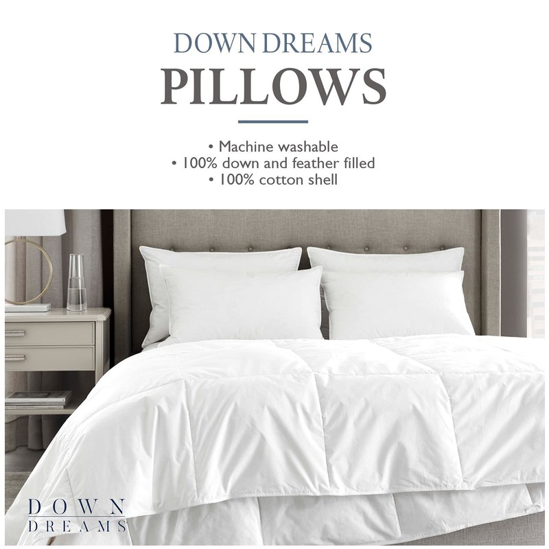 Down Dreams Manchester Mills Classic Pillows - Queen/Medium Support, 2-Pack