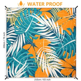 HIHOHO Beach Blanket Waterproof Sandproof Extra Large Beach Mat 79" X 83"/120"x108"for 1-8 Adults Quick Drying Durable Outdoor Picnic Mat for Beach Travel Camping Hiking