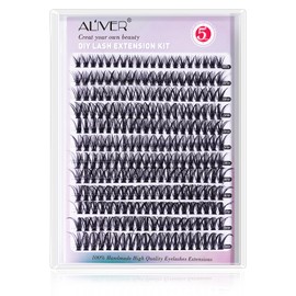 Pack of 240 Individual Eyelashes, Individual Clusters, False Eyelashes, Wide Base, D Curl, 9-16 mm Length, Soft False Eyelashes, Waterproof, Ultralight and Easy to Use (D040-240 Pieces)