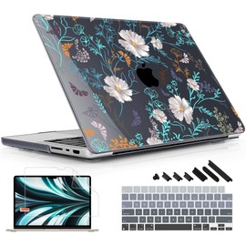 Lepeoac for MacBook Pro 16 inch Case 2021 2022 2023 2024 Release A3186 A3403 M4 A2991 M3 A2780 M2 A2485 M1 Pro/Max, Hard Shell Case with Screen Protector & Keyboard Cover, Rustic Flowers
