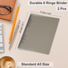 PATIKIL A5 Binder Cover, 2 Pcs PP 6 Ring Loose