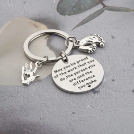 BAUNA Midwife Gifts Doula Nurse Keychain OBGYN Jewelry for Midwife Obstetrician May You Be Proud of The Work That You Do (Midwife May The keychain)