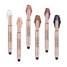 Juego de Barras de Sombra de Ojos, 6 Piezas de Lápiz de Sombra de Ojos, Resistente al Agua, Mate, Brillo, Colores Tierra Arcoíris, Kit de Maquillaje de Altamente Pigmentado para Mujeres y Niñas