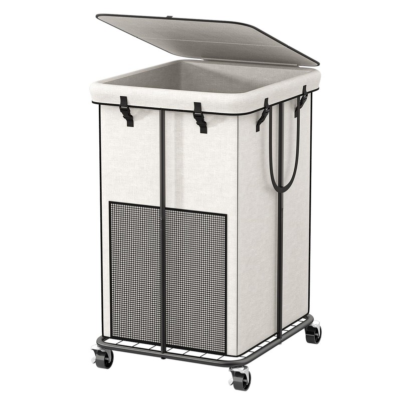 40 Gal Large Laundry Hamper with Lid, Rolling Laundry Basket