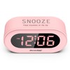REACHER Pink Girls Alarm Clock for Kids Bedroom, Dimmable LED