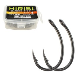 Pack of 50 Fishing Hooks PTFE Coated Stainless Steel with High Carbon Content Barbed Wire Fishing Hooks with Eyelet Fishing Accessories (FBA-8031-4)
