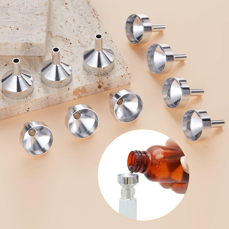 Pack of 4 Aluminium Funnels, Mini Funnels, Dosing Tools, Multifunctional