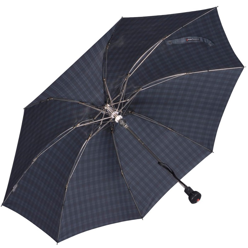 Knirps Minimatic SL Gents Print Men's Pocket Umbrella, Check-anthracite