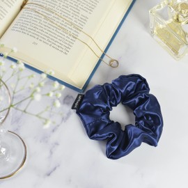 OFFTOPIC® Set of 2 Scrunchies for Pure Silk Hair | STOP Broken Hair and Signs on Hair | Elastic Silk Hair Accessory Elegant | Oeko-Tex Certified | Machine Washable | Pink & Blue