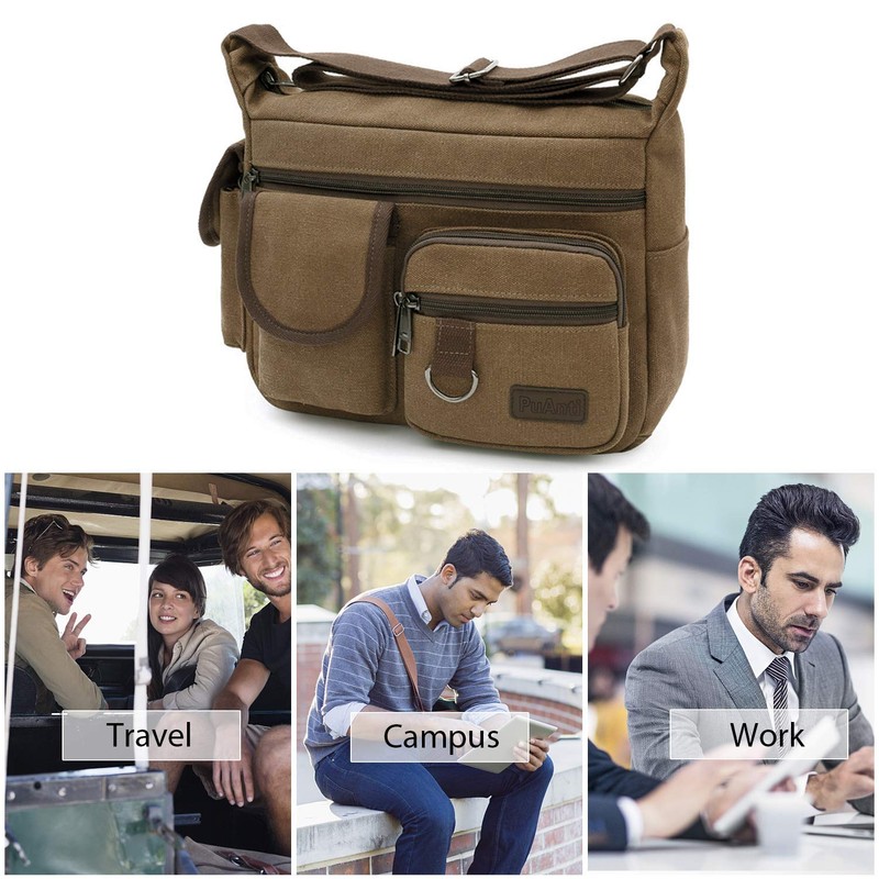 FANDARE Canvas Crossbody Bag Messenger Bag Satchel Shoulder Bag Working