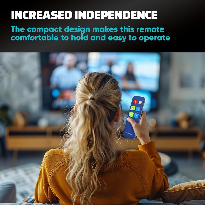 EZclicker TV Remote for Seniors, Extra Simple Big Button Remote