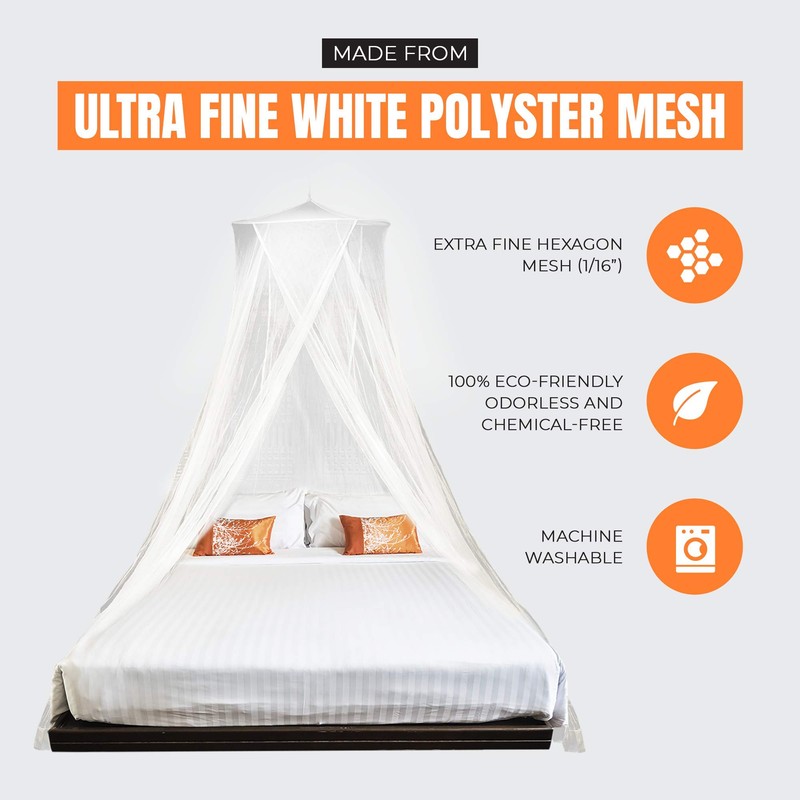 MEKKAPRO Extra-Large King Mosquito Bed Net, Made for King Queen
