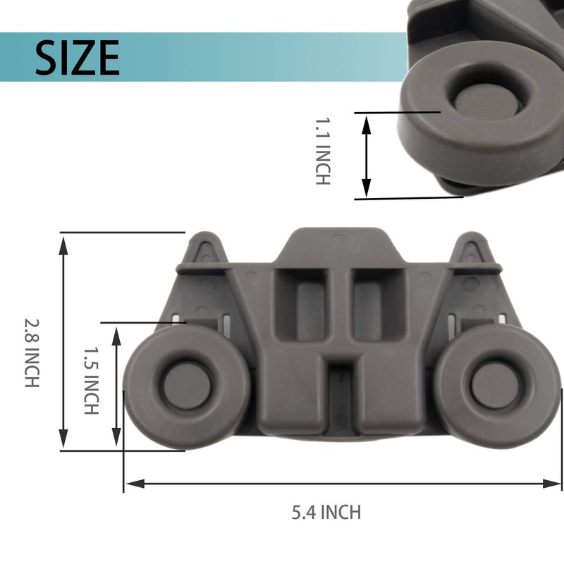 W10195416 (4-Pack) Lower Dishrack Wheel Assembly for kitchenaid,Whirlpool,maytag,Kenmore.Kitchen Aid Dishwasher