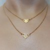 Dainty Layered Chain Heart Pendant Necklace