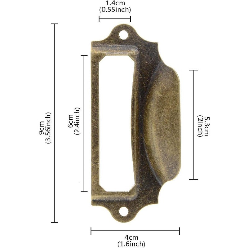 RUIAN Antique Drawer Label Pulls Cabinet Frame Handle Name Card