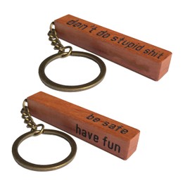 Funny Don't Do Stupid St Stocking Stuffer - Drive Safe Keychain for Teen Boy Girl - Engraved Wooden Keychain Gift for Son, Daughter, Grandson, Nephew - Sweet 16 Birthday Valentines Christmas Gifts