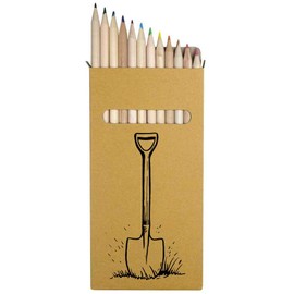 Azeeda 12 x 'Gardening Shovel' Long 178mm Coloured Pencils/Pencil Set (PE00066637)