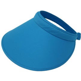 PRO.FASHION - Visera de verano para mujer, protección UV, visera ancha con clip en la playa, piscina, gorra de golf, Azul, One Size