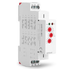 Multifunctional Delay Time Relay, GRT8-M1 Time Relay Delay with 10 Functions DIN Rail Mount AC/DC 12V~240V
