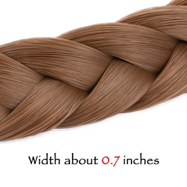 Gledola Thin 2 Strands Fishtail Plaited Braids Headband Braided Synthetic Hair Elastic Stretch, Hair Accessory for Women, Teens, Girls (Medium Brown, Thin)