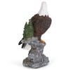 Eagle On Stone Natural Brown 6 inch Resin Stone Decorative