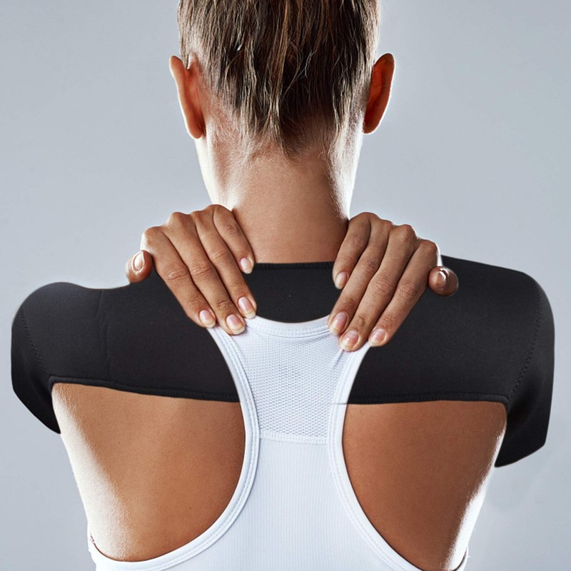 EXCEART Double Shoulder Brace Stability Compression Sleeve Back Shoulder Support