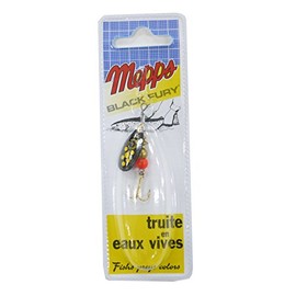 spinner mepps black fury yellow point black furry nº1