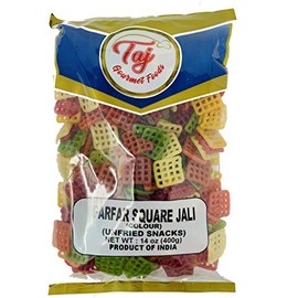 TAJ Gourmet Farfar Fryums (Wheat Pellet Tube), 400g (Square)