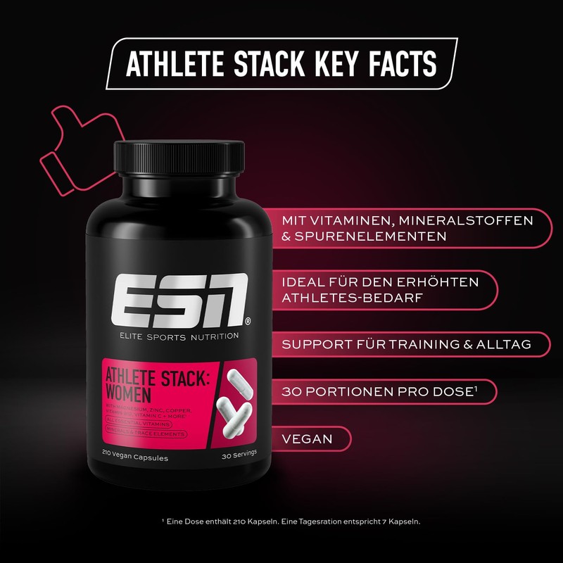 ESN Athlete Stack Women, 2 x 210 Capsules, All Essential