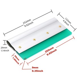 10 Inch Screen Printing Ink Squeegee with Aluminum Handle, 75 Durometer, Flat Squeegee for DIY Hand Printing, Flat Patterns
