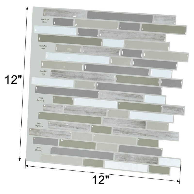 Art3d Peel and Stick Wall Tile for Kitchen/Bathroom Backsplash, 12"x12"