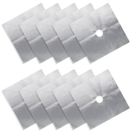 SZCXDKJ 10 Pieces Silver Gas Hob Protectors,Non-Stick Stove Cover Washable,Reusable,Burner Protector Heat Resistant Stovetop Sheets Easy Clean for Gas Cookers Kitchen Cleaning