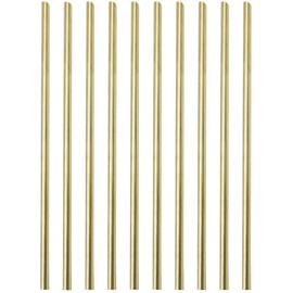 10PCS 1/4 inch Solid Round Brass Rod Lathe Bar Stock Kit for DIY Craft Tool, 6.35mm / 1/4 inch in Diameter 12 inch in Length