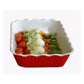 Chabrias Ltd Tulip Deli Bistro SAN Crock Salad Bowl Party Serving Dish Food Display Plate (5.4 litres, Red)